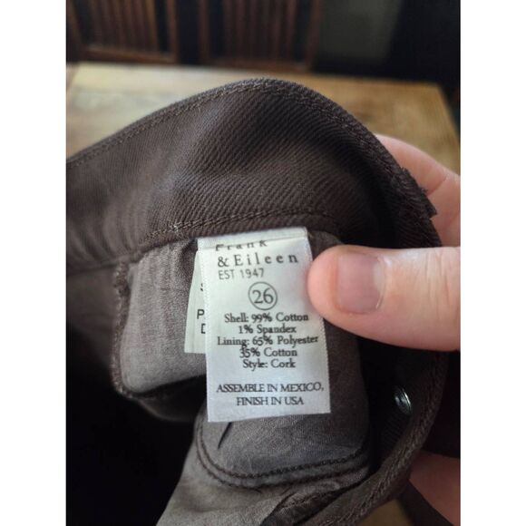 Frank & Eileen Everyday Cork Jeans in Chocolate, High-Rise, Straight Sz 26 - Picture 6 of 6